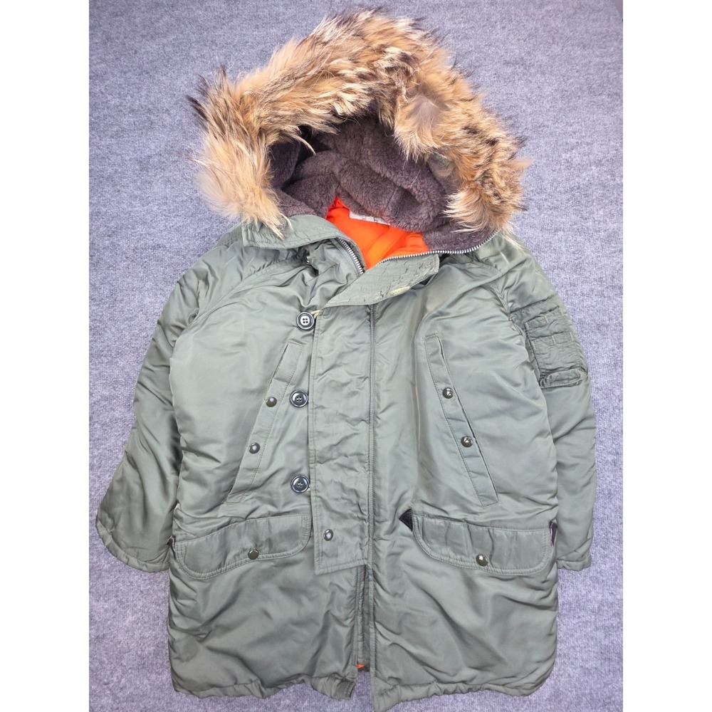 Vintage Golden Fleece N-3B Flyers Parka Jacket Green 42 Military Flight Coat USA